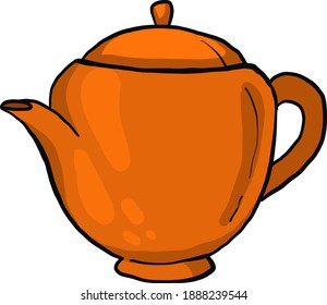 Orange kettle ,illustration,vector on white background