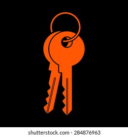 Orange Key icon on a black background