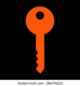 Orange Key icon on a black background