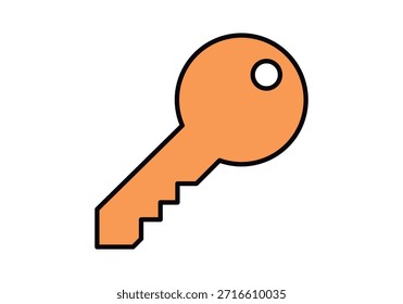 Icono de clave naranja para seguridad y acceso
