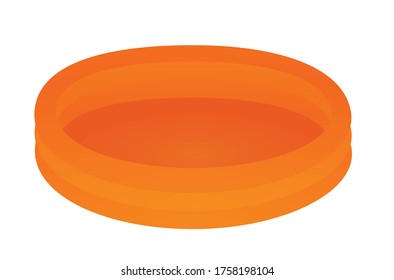 Orange kids padding pool. vector illustration