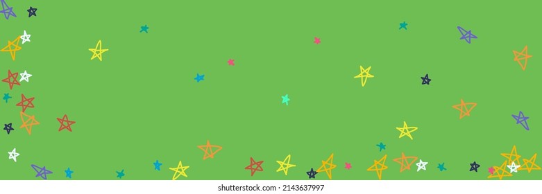 Orange Kids Violet Grey Chaotic Green Bright Handdrawn Stars. White Red Vibrant Stars Naive Neon Turquoise Yellow Background. Purple Pink Vivid Childish Blue Mint Childish Picture.