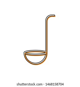 Orange Kitchen ladle icon isolated on white background. Cooking utensil. Cutlery spoon sign.  Vector Illustration