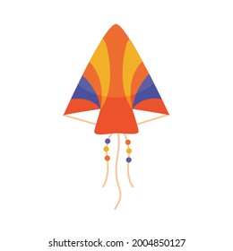 orange kite on white background