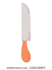 orange knife design over white