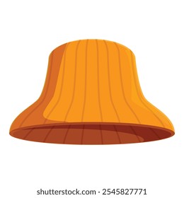 Orange knitted bucket hat offering stylish sun protection, perfect for outdoor activities