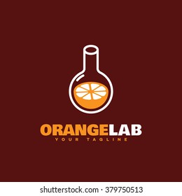 Orange lab logo template design. Vector illustration.