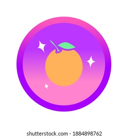 Orange label icon sticker design