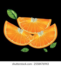 Orange Lamon fruit half slice illustration isolated vector design