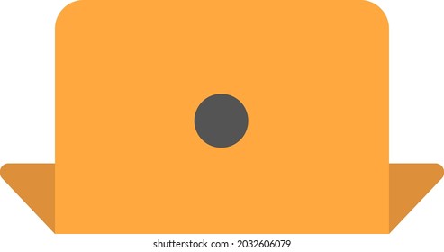 Orange laptop, illustration, vector, on a white background.