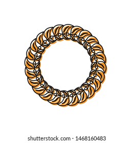 Orange Laurel wreath icon isolated on white background. Triumph symbol.  Vector Illustration