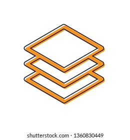 Orange Layers icon isolated on white background. Vector Illustration