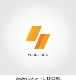 orange layers logo. gradation color template design vector