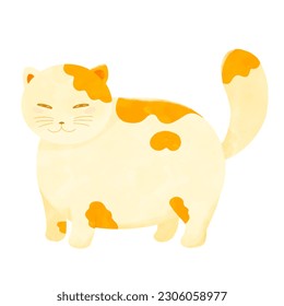 orange lazy cat isolated, vector, illustration, cartoon
