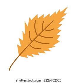 Orange leaf of autumn tree cartoon illustration. Autumn symbol. Foliage, fall decoration, September concept