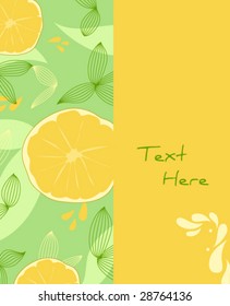 Orange and leaf background with text area