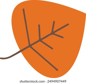 Otoño plano de hoja de naranja