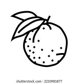 vector de icono de línea verde hoja naranja. signo verde hoja naranja. símbolo de contorno aislado ilustración negra