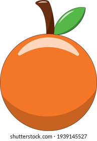 orange and leaf with highlight and shadow, vector