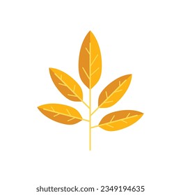 Orange leaf icon flat vector. Autumn fall. Maple foliage isolated
