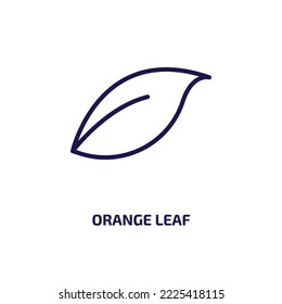 orange leaf icon from nature collection. Thin linear orange leaf, leaf, natural outline icon isolated on white background. Line vector orange leaf sign, symbol for web and mobile