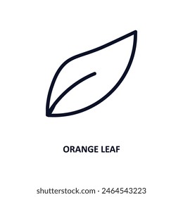 orange leaf icon. Thin line orange leaf icon from nature collection. Outline vector isolated on white background. Editable orange leaf symbol can be used web and mobile