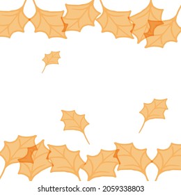 orangefarbene Blattgrafik auf weißem Hintergrund. handgezeichnete Vektorgrafik. 