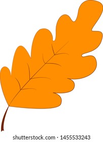 Orange leaf, illustration, vector on white background.