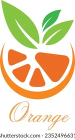 orange with leaf logo design