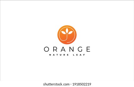 orange leaf Logo Vector Design illustration