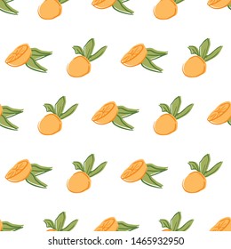 orange leaf seamless repeat pattern deisgn. Great for food illustration and textile design.