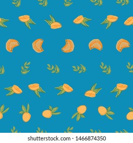 orange leaf seamless repeat pattern deisgn. Great for food illustration and textile design.