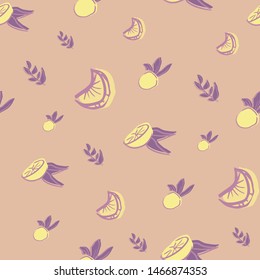 orange leaf seamless repeat pattern deisgn. Great for food illustration and textile design.