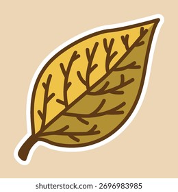 adesivo simples folha laranja com estilo moderno