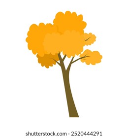 orange leaf tree. autumn tree. fall monsoon tree. season theme. woody tree. vector illustration. flat style. nature theme