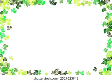 Orange Leaf Vector Panoramic Transparent Background.  Isolated on white background. 