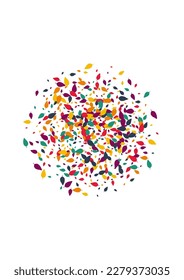 Orange Leaf Vector White Background. Red Confetti Tree Card. Flying Foliage Set. Autumn Leaf Illustration.