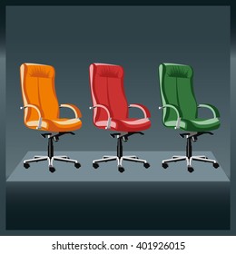 Orange leather comfortable chair vector
