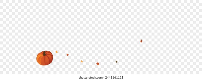 Orange Leaves Background Transparent Vector. Yellow Pattern Frame. Gold Pumpkin Decoration Illustration. Leaf Oak. Print Template.