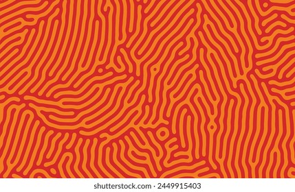 Orange leaves Organic Turing Seamless Pattern. Abstract organic background
