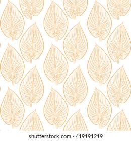 Orange leaves seamless background