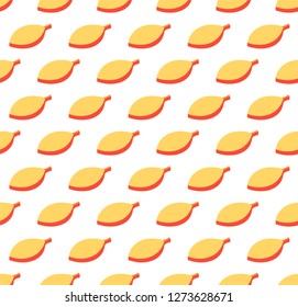Orange leaves seamless color vector pattern. Flat autumn foliage background. Textile design
