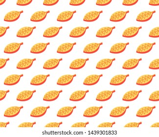 Orange leaves seamless color vector pattern. Flat ornate foliage background. Textile design