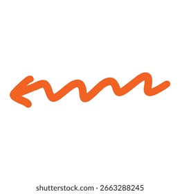 Elemento de flecha ondulada izquierda naranja
