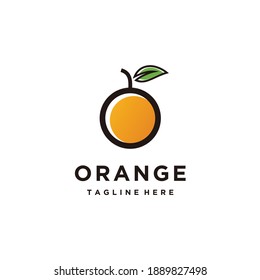 Orange lemon fresh logo fruit minimalist design icon Vector 	