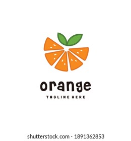 Orange lemon fresh logo fruit minimalist design icon Vector	
