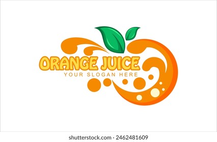 orange lemon juice fresh drink. business logo branding sticker template design vector illustration