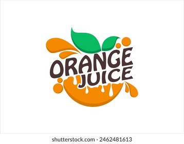 Orangenzitronensaft Frischgetränk. Business Logo Branding Aufkleber Vorlage Design Vektorillustration