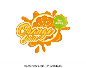 orange lemon juice fresh drink. business logo branding sticker template design vector illustration