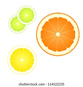 Orange, lemon and lime abstract background vector
